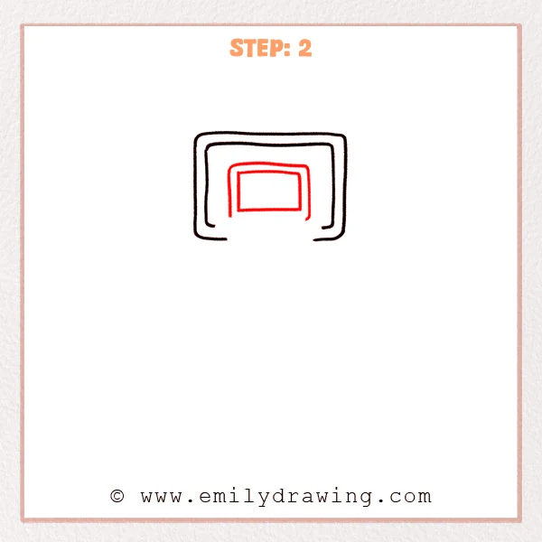 how to draw a basketball hoop - Step 2